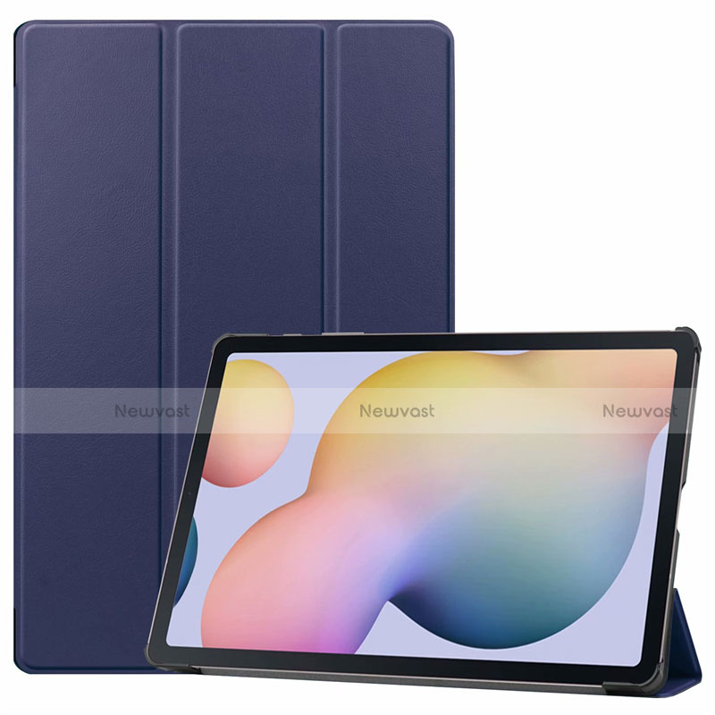 Leather Case Stands Flip Cover L03 Holder for Samsung Galaxy Tab S7 Plus 12.4 Wi-Fi SM-T970 Blue