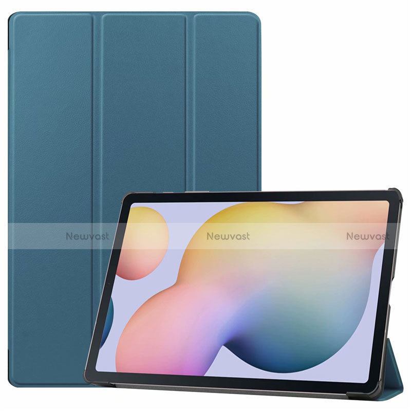 Leather Case Stands Flip Cover L03 Holder for Samsung Galaxy Tab S7 Plus 12.4 Wi-Fi SM-T970 Cyan