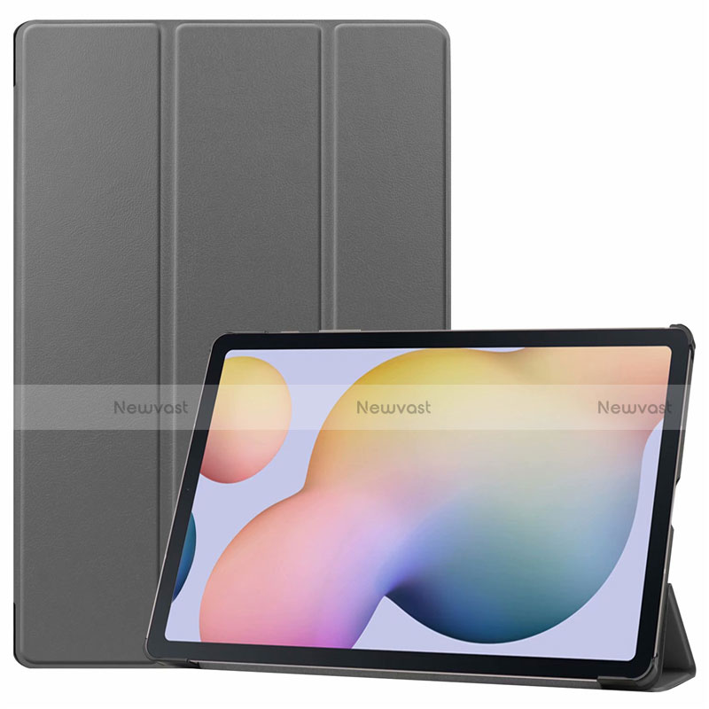 Leather Case Stands Flip Cover L03 Holder for Samsung Galaxy Tab S7 Plus 12.4 Wi-Fi SM-T970 Gray