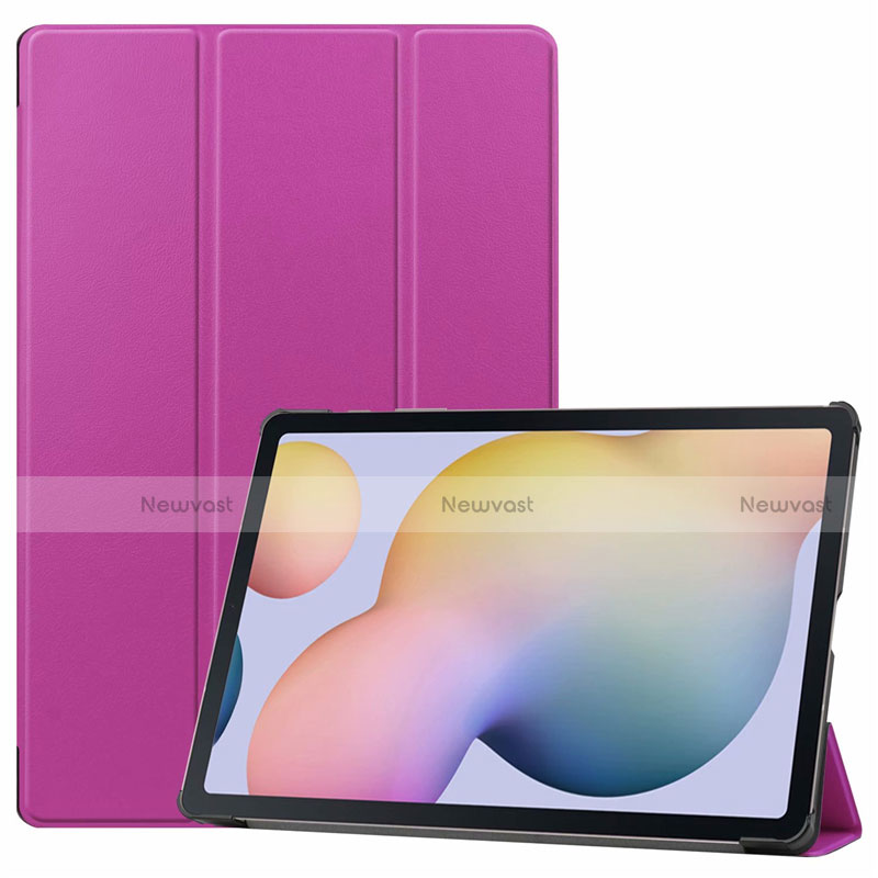 Leather Case Stands Flip Cover L03 Holder for Samsung Galaxy Tab S7 Plus 12.4 Wi-Fi SM-T970 Purple