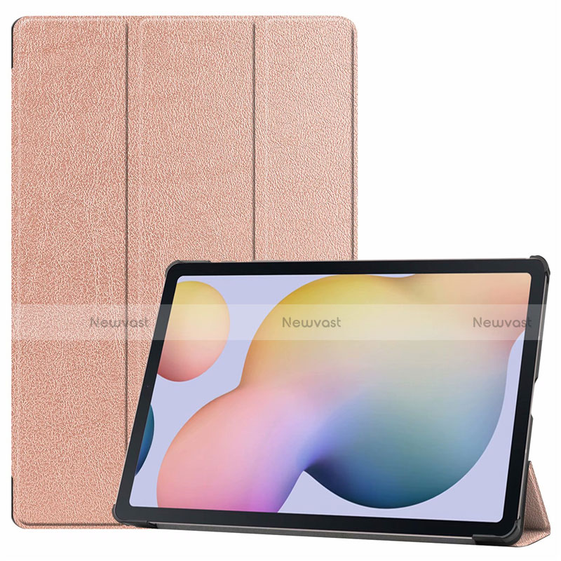 Leather Case Stands Flip Cover L03 Holder for Samsung Galaxy Tab S7 Plus 12.4 Wi-Fi SM-T970 Rose Gold