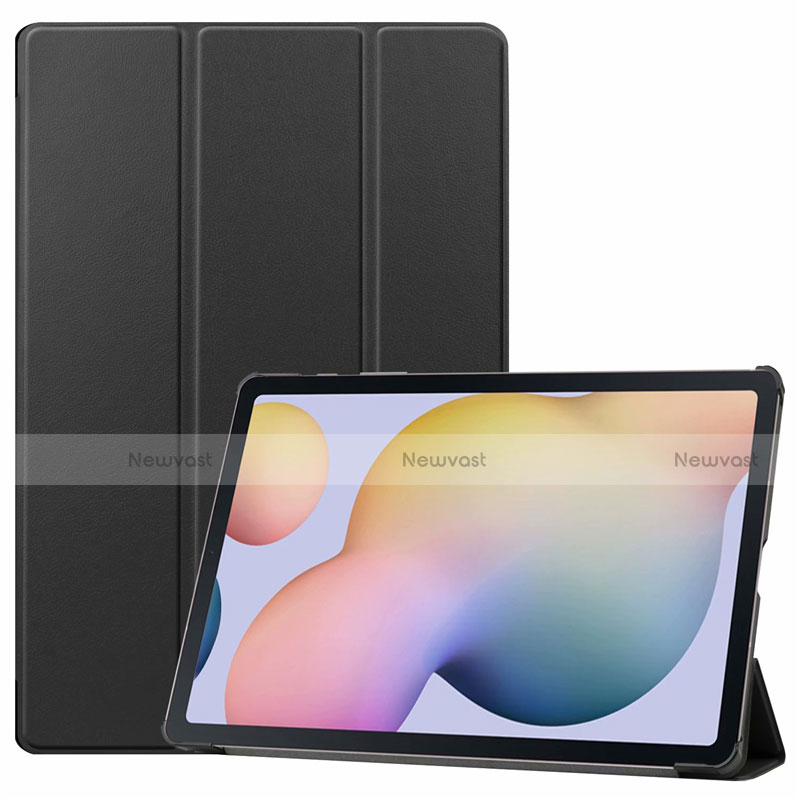 Leather Case Stands Flip Cover L03 Holder for Samsung Galaxy Tab S7 Plus 5G 12.4 SM-T976 Black