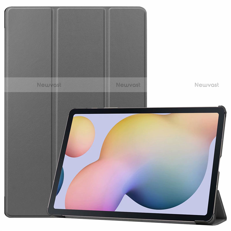 Leather Case Stands Flip Cover L03 Holder for Samsung Galaxy Tab S7 Plus 5G 12.4 SM-T976 Gray