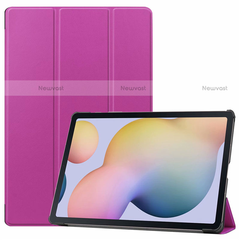 Leather Case Stands Flip Cover L03 Holder for Samsung Galaxy Tab S7 Plus 5G 12.4 SM-T976 Purple