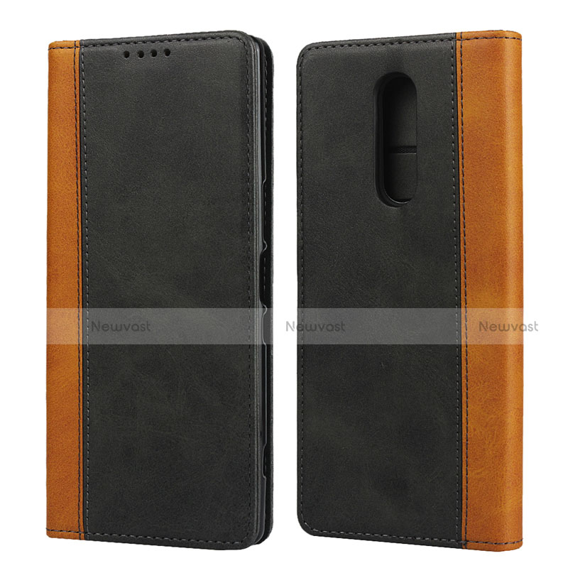 Leather Case Stands Flip Cover L03 Holder for Sony Xperia 1 Black