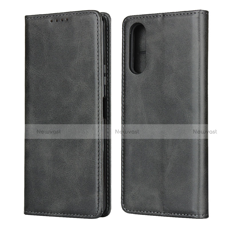 Leather Case Stands Flip Cover L03 Holder for Sony Xperia 10 II Black