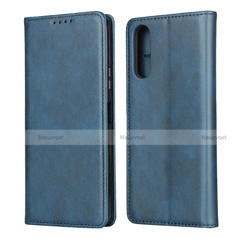 Leather Case Stands Flip Cover L03 Holder for Sony Xperia 10 II Blue