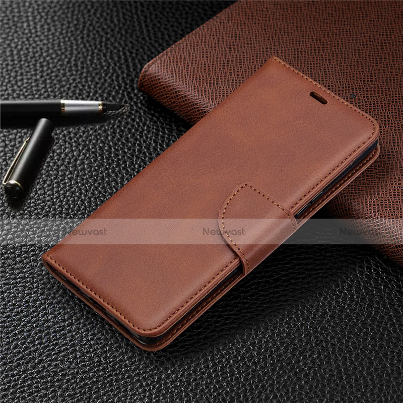 Leather Case Stands Flip Cover L03 Holder for Sony Xperia L4 Brown