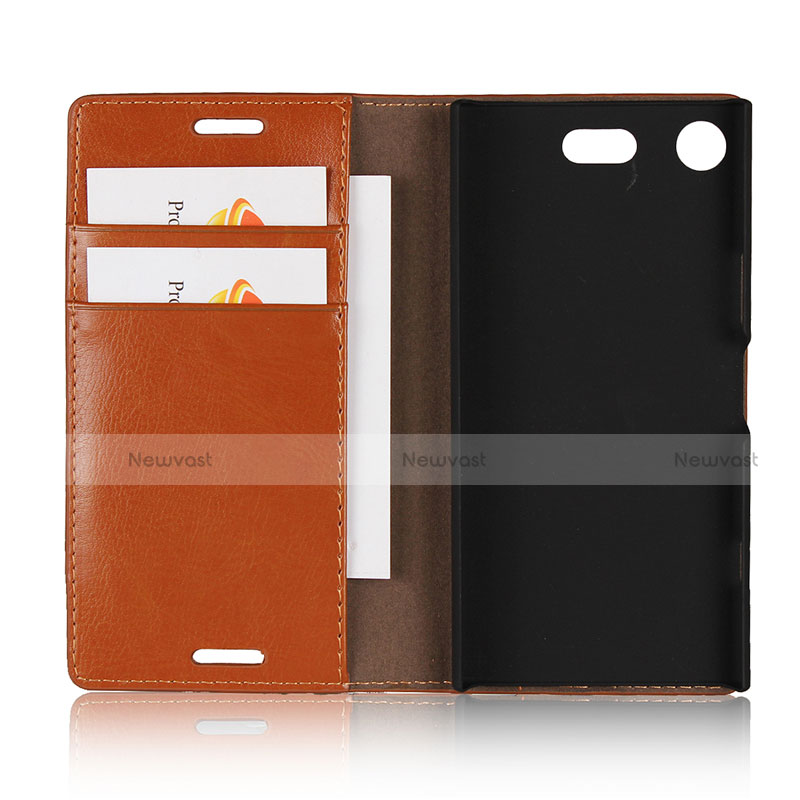 Leather Case Stands Flip Cover L03 Holder for Sony Xperia XZ1 Compact