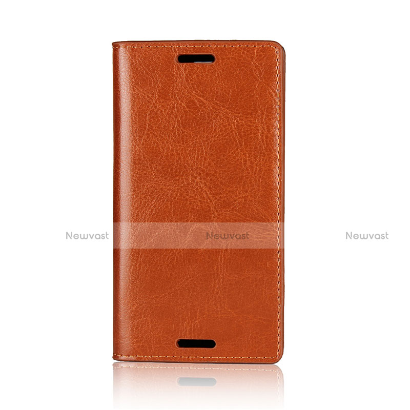 Leather Case Stands Flip Cover L03 Holder for Sony Xperia XZ1 Compact Orange