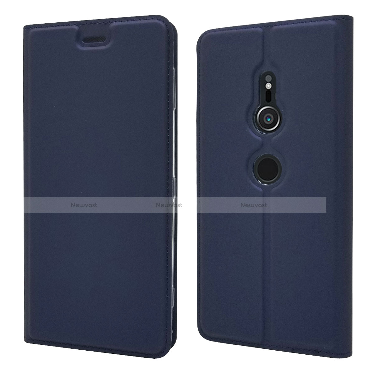 Leather Case Stands Flip Cover L03 Holder for Sony Xperia XZ2 Blue