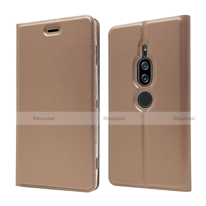 Leather Case Stands Flip Cover L03 Holder for Sony Xperia XZ2 Premium Rose Gold