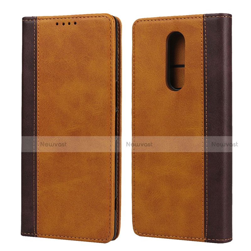 Leather Case Stands Flip Cover L03 Holder for Sony Xperia XZ4 Orange