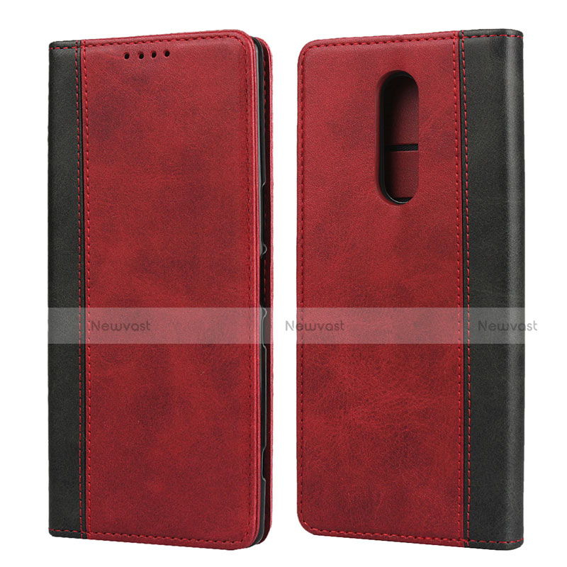 Leather Case Stands Flip Cover L03 Holder for Sony Xperia XZ4 Red