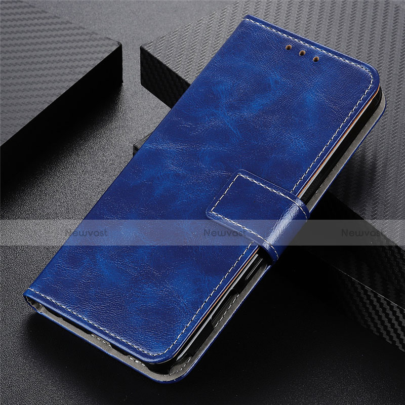 Leather Case Stands Flip Cover L03 Holder for Vivo Y20 Blue
