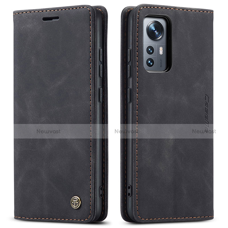 Leather Case Stands Flip Cover L03 Holder for Xiaomi Mi 12 5G Black