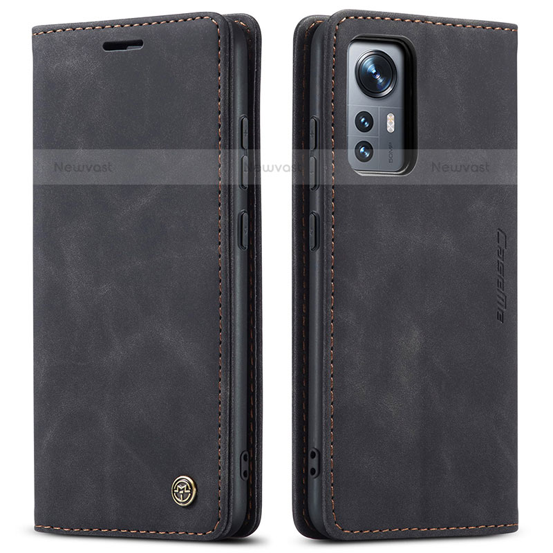 Leather Case Stands Flip Cover L03 Holder for Xiaomi Mi 12 Pro 5G Black