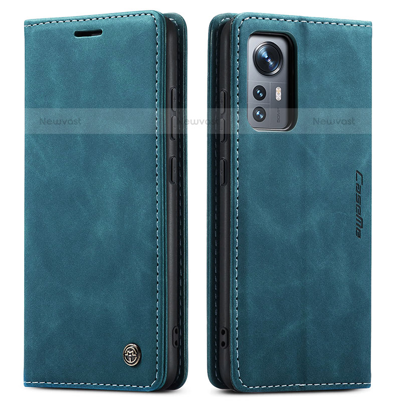 Leather Case Stands Flip Cover L03 Holder for Xiaomi Mi 12S 5G Blue