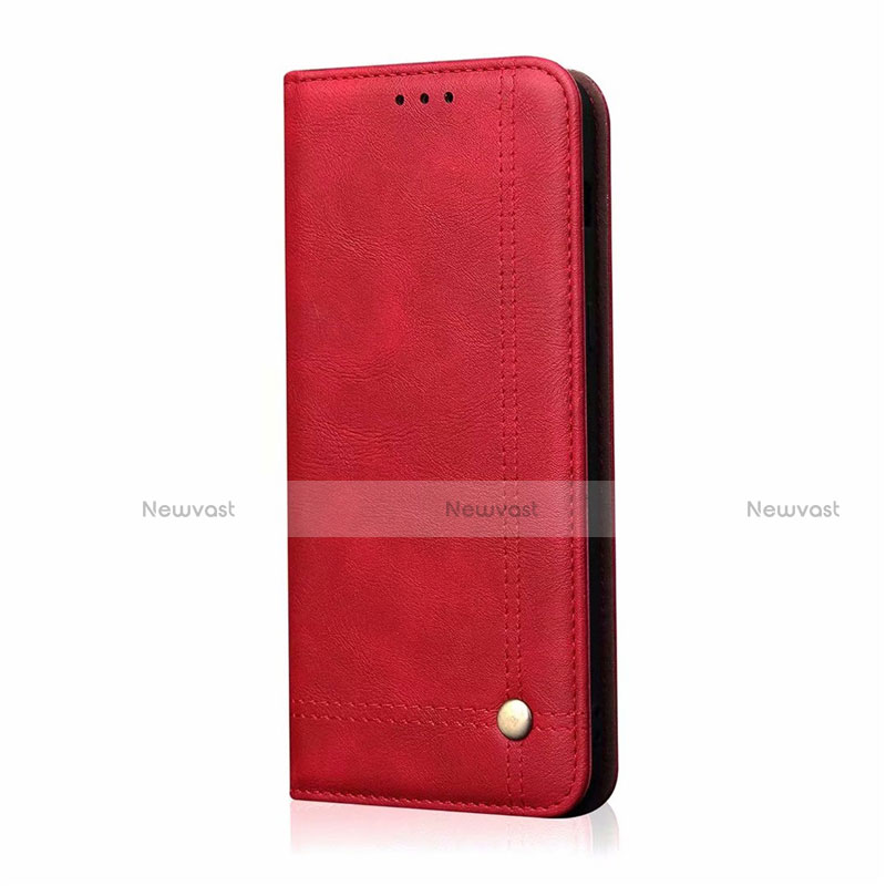 Leather Case Stands Flip Cover L03 Holder for Xiaomi Mi Note 10 Lite Red