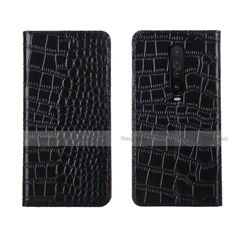 Leather Case Stands Flip Cover L03 Holder for Xiaomi Redmi K30 5G Black