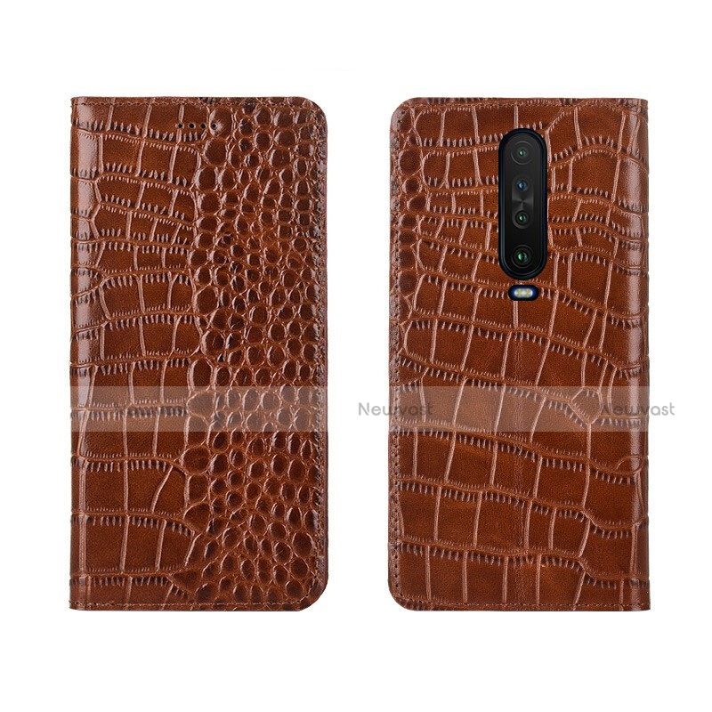 Leather Case Stands Flip Cover L03 Holder for Xiaomi Redmi K30 5G Orange