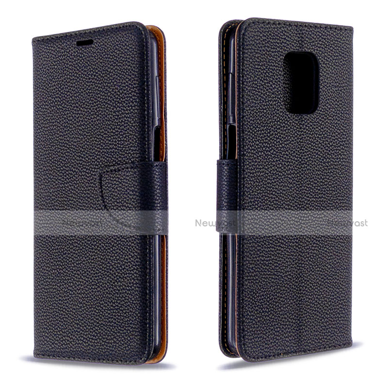 Leather Case Stands Flip Cover L03 Holder for Xiaomi Redmi Note 9 Pro Max Black