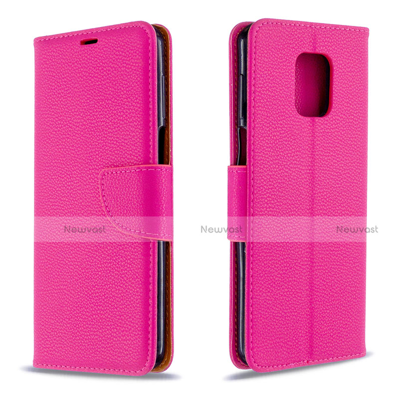Leather Case Stands Flip Cover L03 Holder for Xiaomi Redmi Note 9 Pro Max Hot Pink