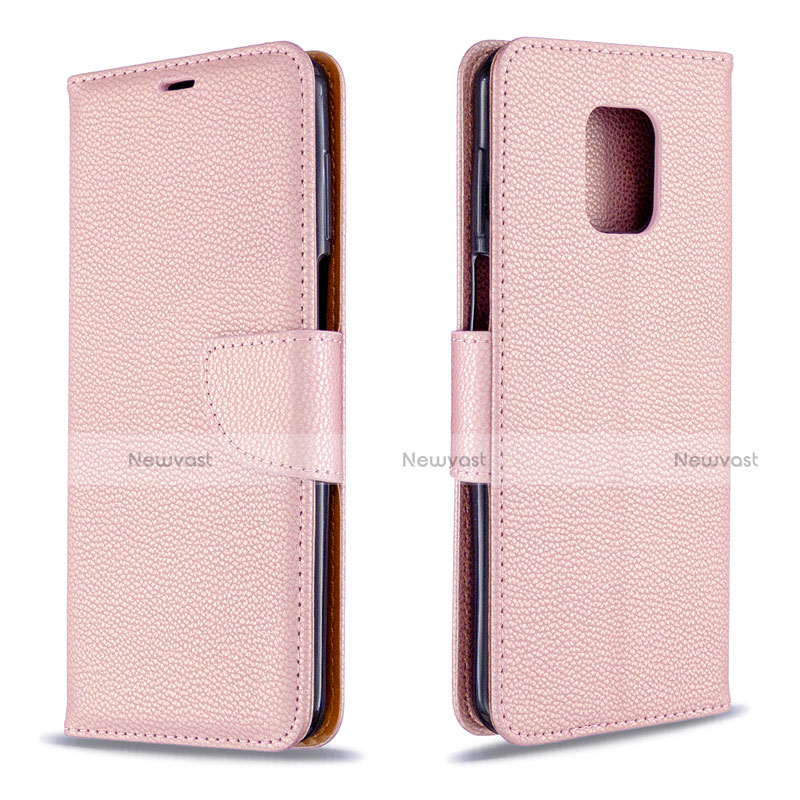 Leather Case Stands Flip Cover L03 Holder for Xiaomi Redmi Note 9 Pro Max Rose Gold