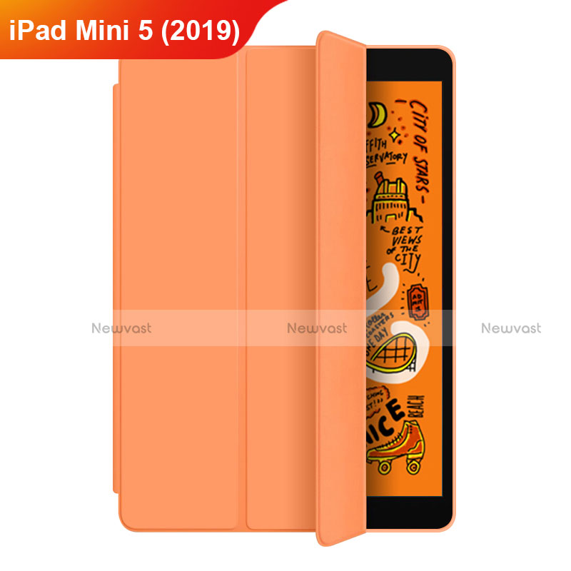 Leather Case Stands Flip Cover L04 for Apple iPad Mini 5 (2019) Orange