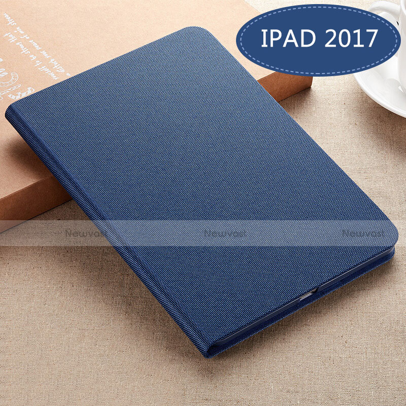 Leather Case Stands Flip Cover L04 for Apple New iPad 9.7 (2018) Blue