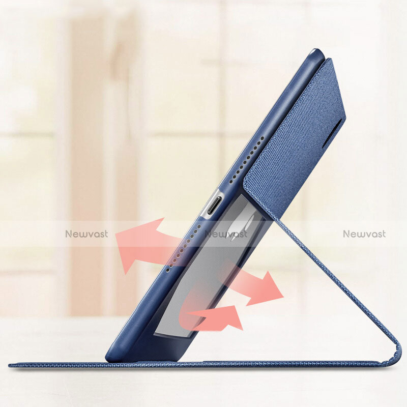 Leather Case Stands Flip Cover L04 for Apple New iPad 9.7 (2018) Blue