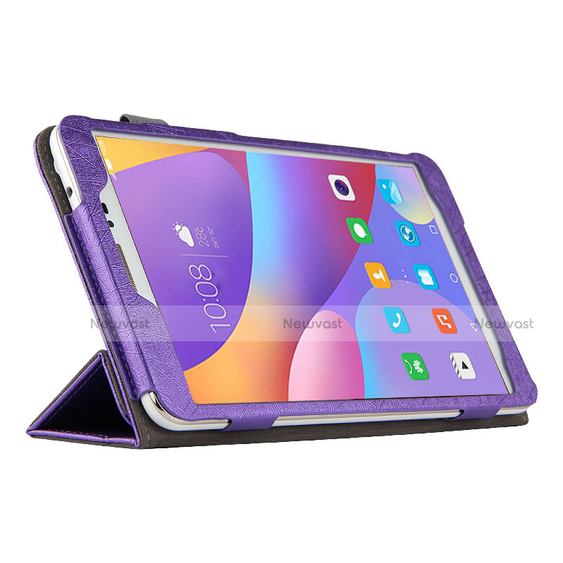 Leather Case Stands Flip Cover L04 for Huawei Honor Pad 2 Purple