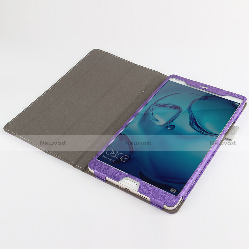 Leather Case Stands Flip Cover L04 for Huawei Mediapad M3 8.4 BTV-DL09 BTV-W09 Purple