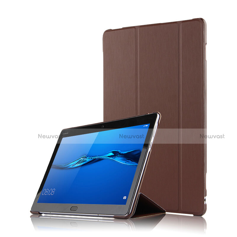 Leather Case Stands Flip Cover L04 for Huawei MediaPad M3 Lite 10.1 BAH-W09 Brown