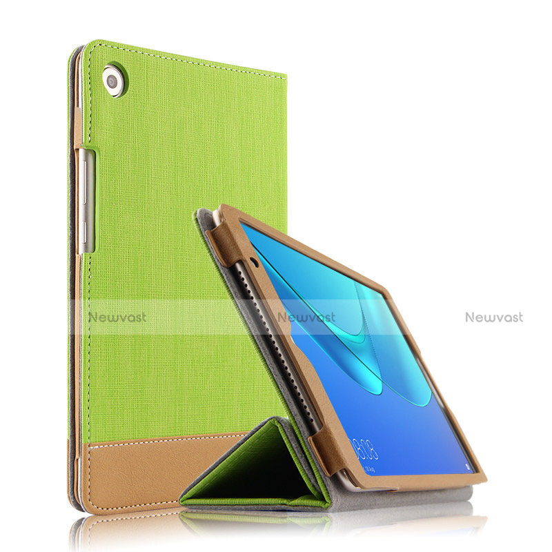 Leather Case Stands Flip Cover L04 for Huawei MediaPad M5 8.4 SHT-AL09 SHT-W09 Green