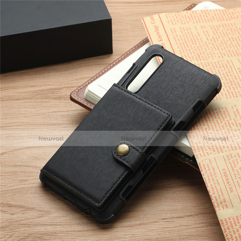 Leather Case Stands Flip Cover L04 for Huawei P30 Black