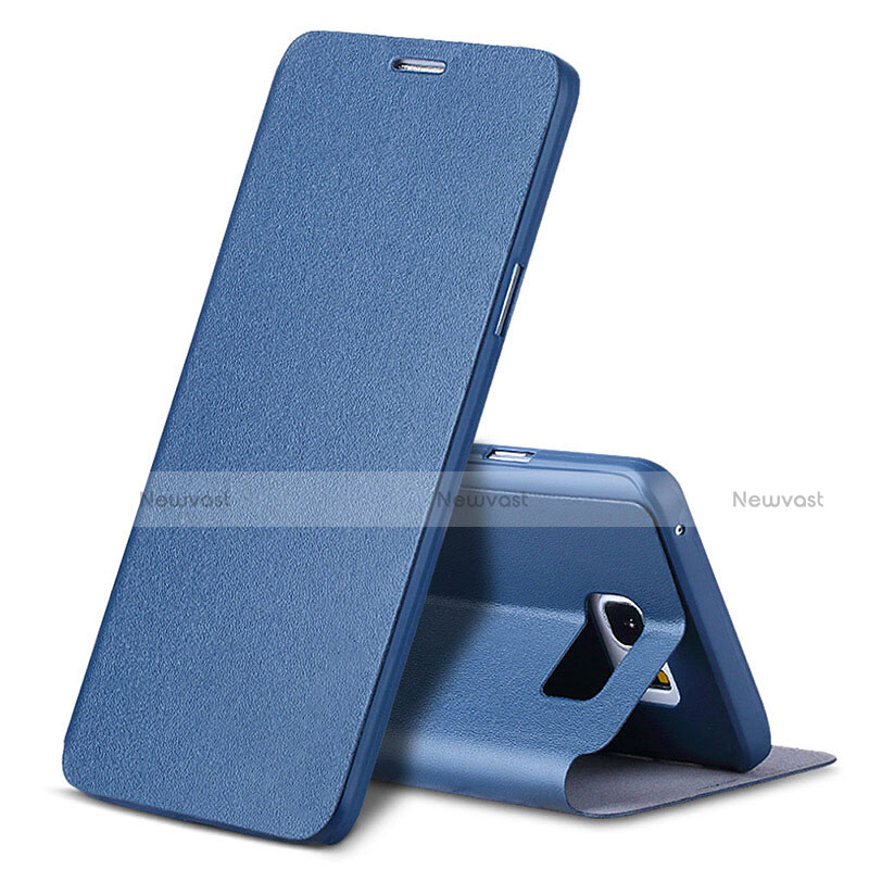 Leather Case Stands Flip Cover L04 for Samsung Galaxy Note 5 N9200 N920 N920F Blue