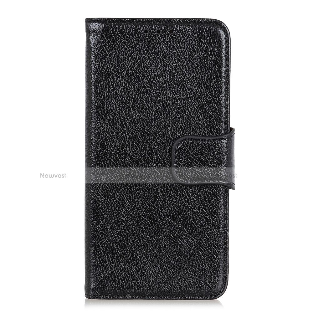 Leather Case Stands Flip Cover L04 Holder for Alcatel 3 (2019) Black