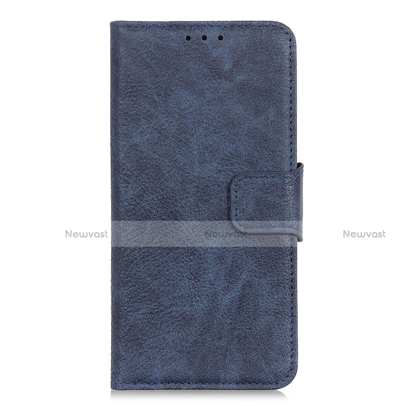 Leather Case Stands Flip Cover L04 Holder for Alcatel 3X Blue