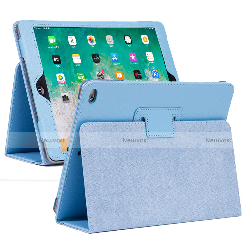 Leather Case Stands Flip Cover L04 Holder for Apple iPad 10.2 (2020) Mint Blue