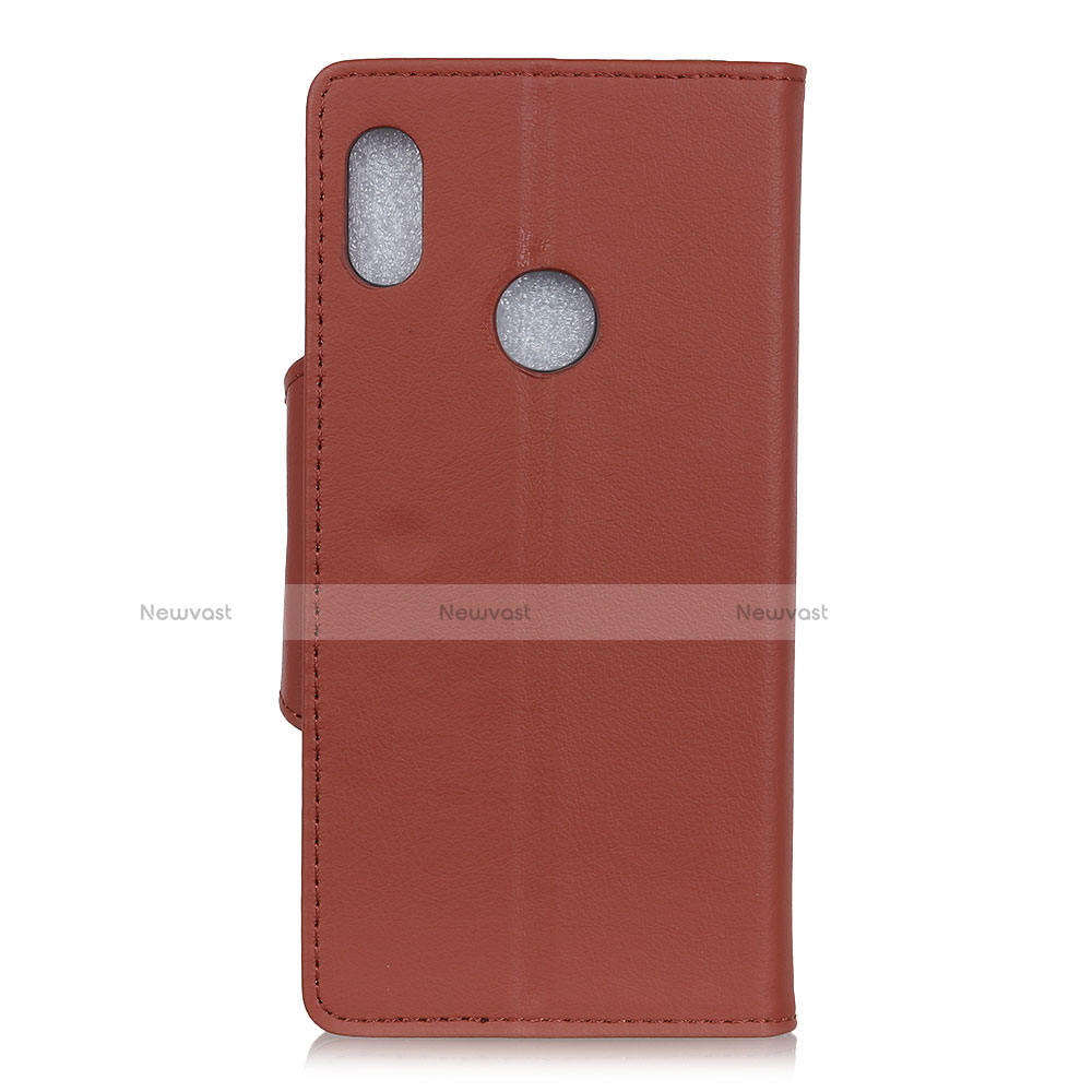 Leather Case Stands Flip Cover L04 Holder for BQ Vsmart joy 1 Brown