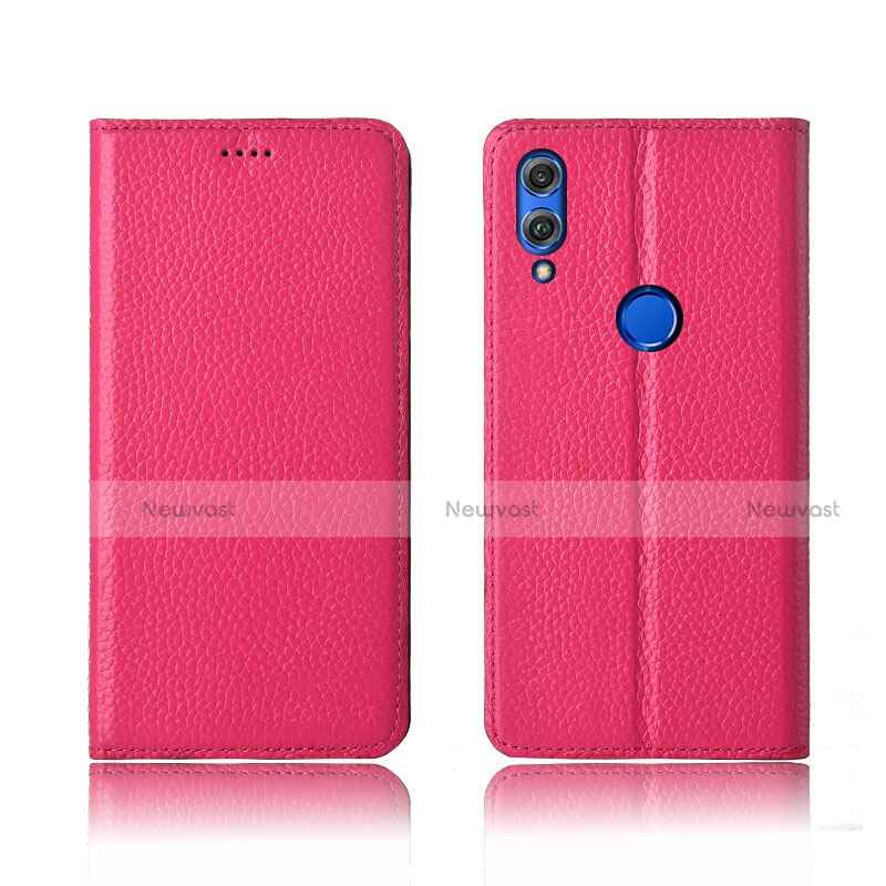 Leather Case Stands Flip Cover L04 Holder for Huawei Honor 8X Red