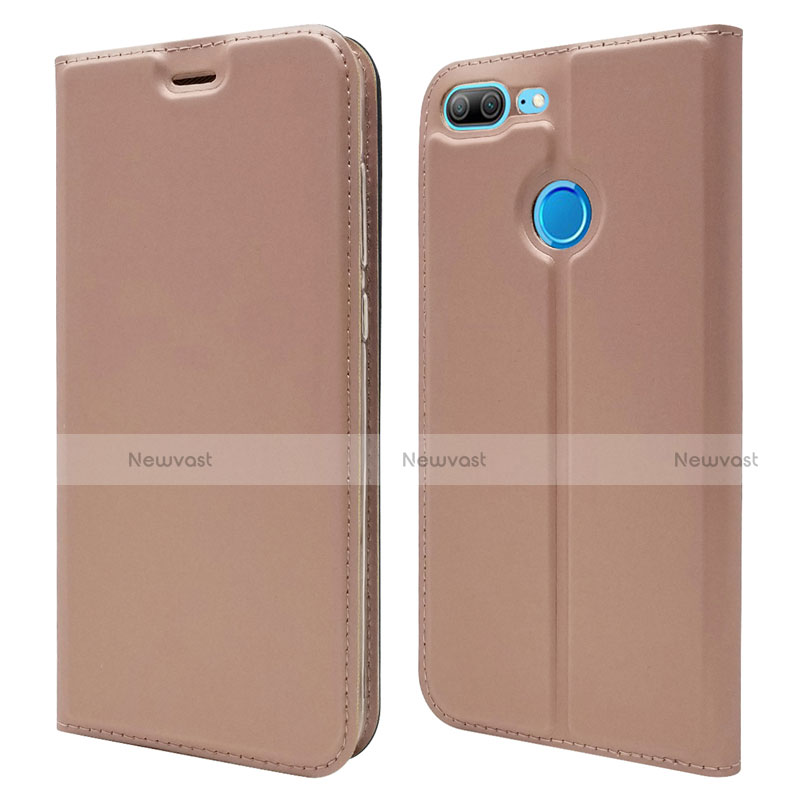 Leather Case Stands Flip Cover L04 Holder for Huawei Honor 9 Lite Rose Gold