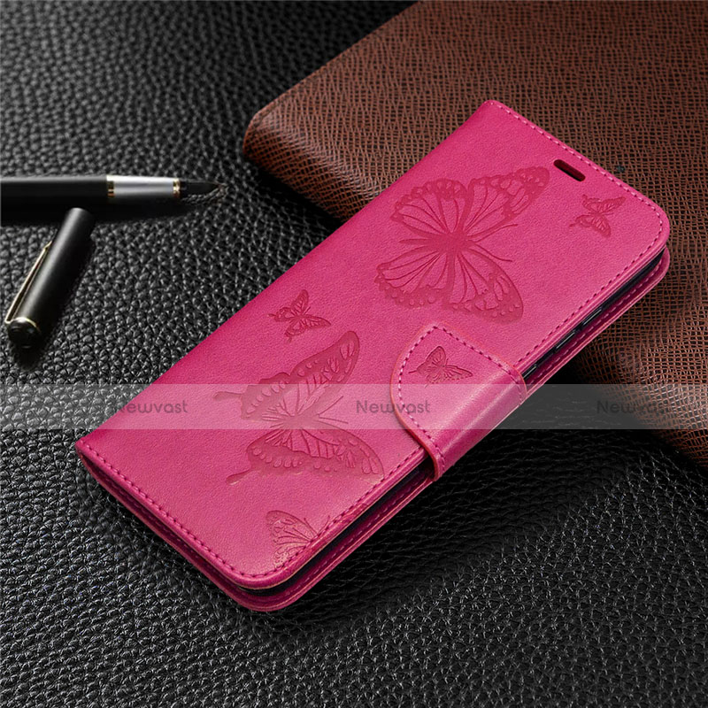 Leather Case Stands Flip Cover L04 Holder for Huawei Honor 9A Hot Pink