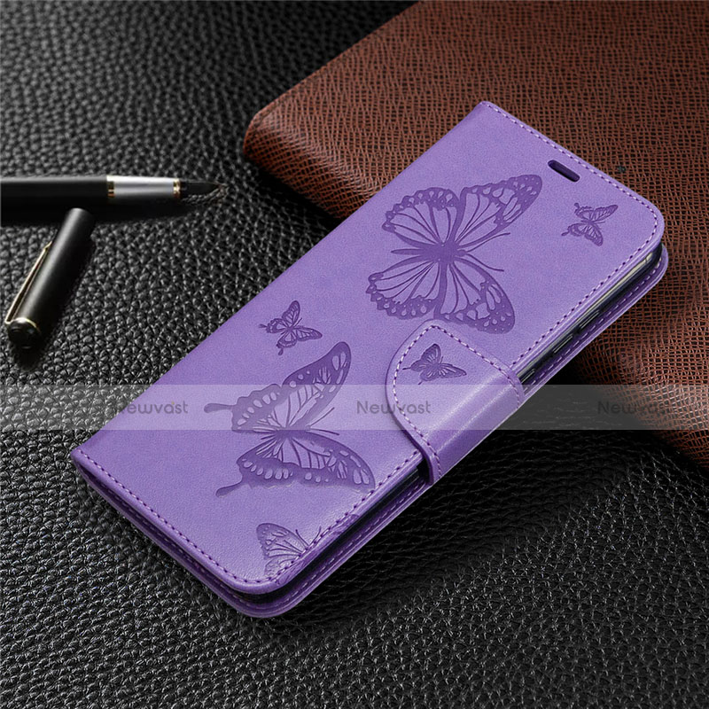 Leather Case Stands Flip Cover L04 Holder for Huawei Honor 9A Purple