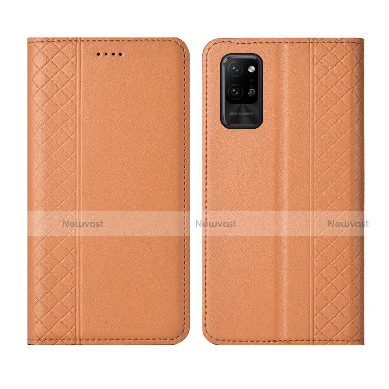 Leather Case Stands Flip Cover L04 Holder for Huawei Honor Play4 Pro 5G Orange