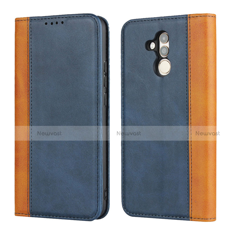 Leather Case Stands Flip Cover L04 Holder for Huawei Mate 20 Lite Blue