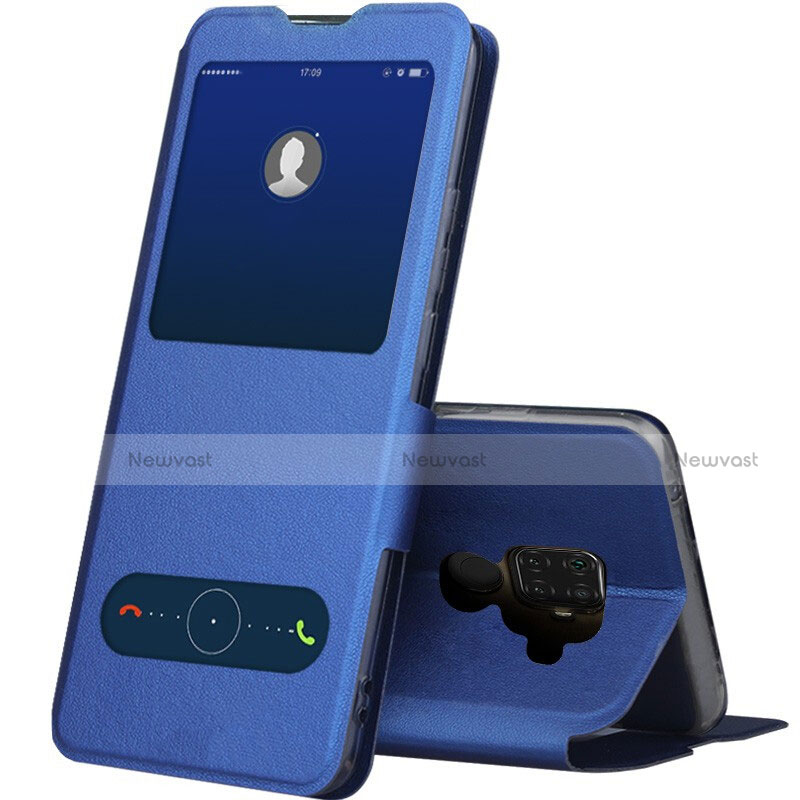 Leather Case Stands Flip Cover L04 Holder for Huawei Mate 30 Lite Blue