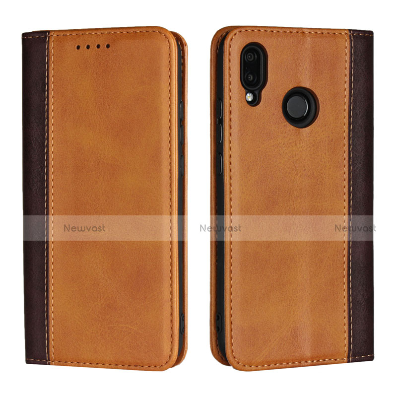 Leather Case Stands Flip Cover L04 Holder for Huawei Nova 3e Orange