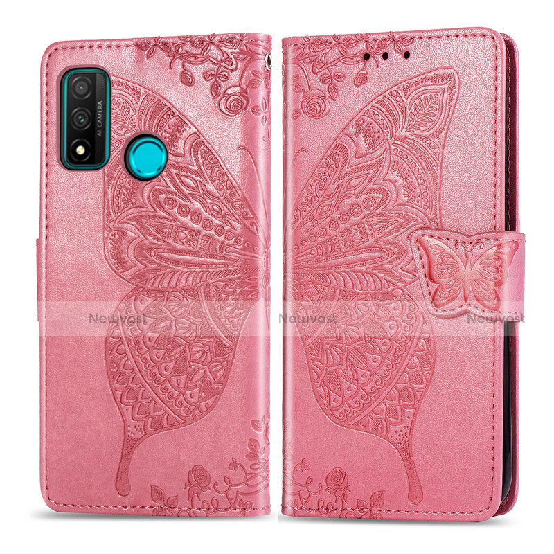 Leather Case Stands Flip Cover L04 Holder for Huawei P Smart (2020) Pink